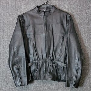 Vance Leathers Jacket Womens XL Black Motorcycle Biker Pebbled Leather Lined